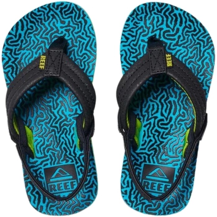 2024 Reef Toddler Little Ahi Flip Flops / Sandals CJ2840 - Blue Coral